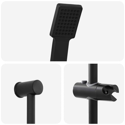 Shower System Set Black 100 cm Stainless Steel