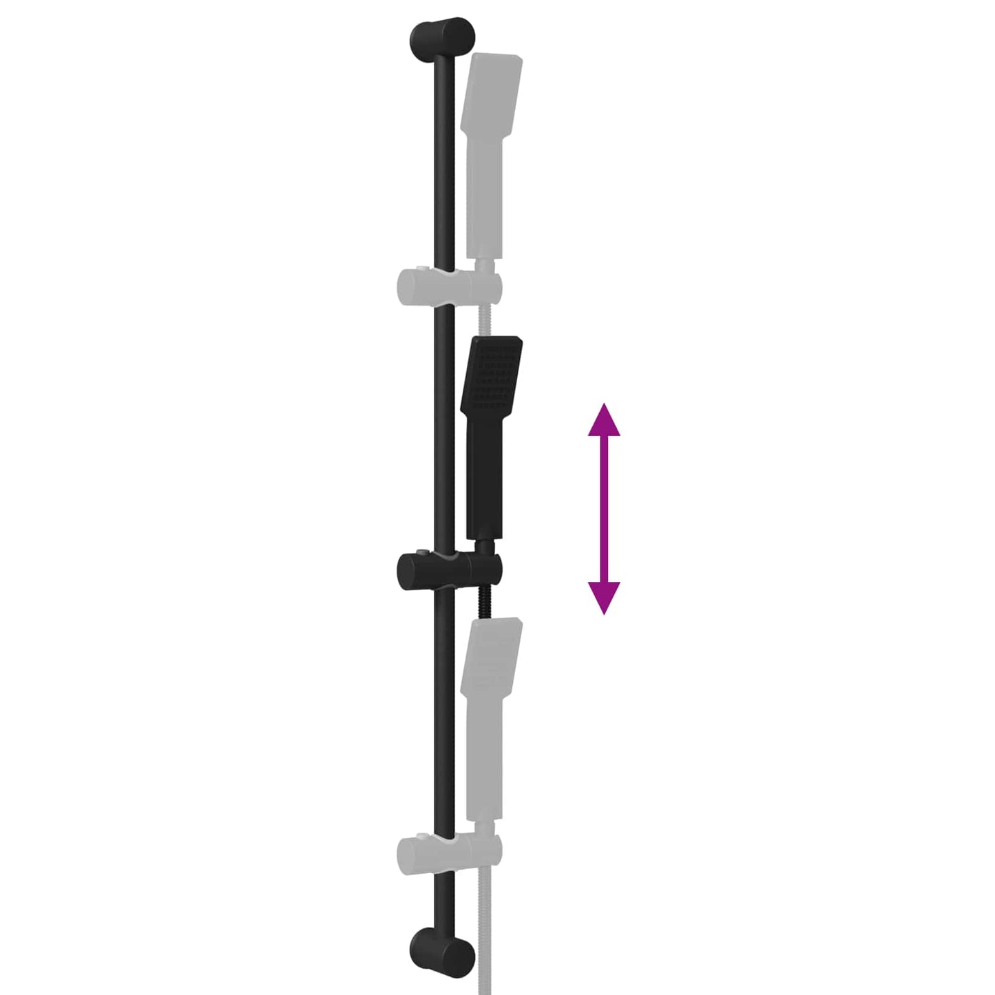 Shower System Set Black 100 cm Stainless Steel