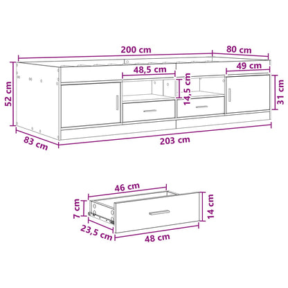 Bed Frame with Storage Sonoma Oak 80 x 200 cm Engineered Wood