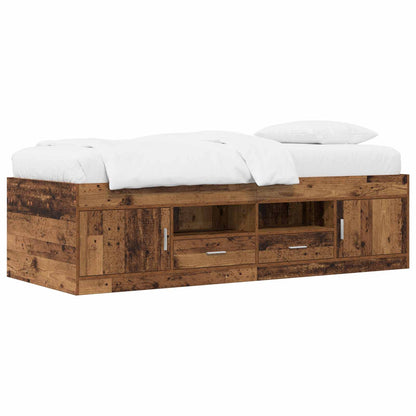 Bed Frame with Storage Old Wood 80 x 200 cm Engineered Wood