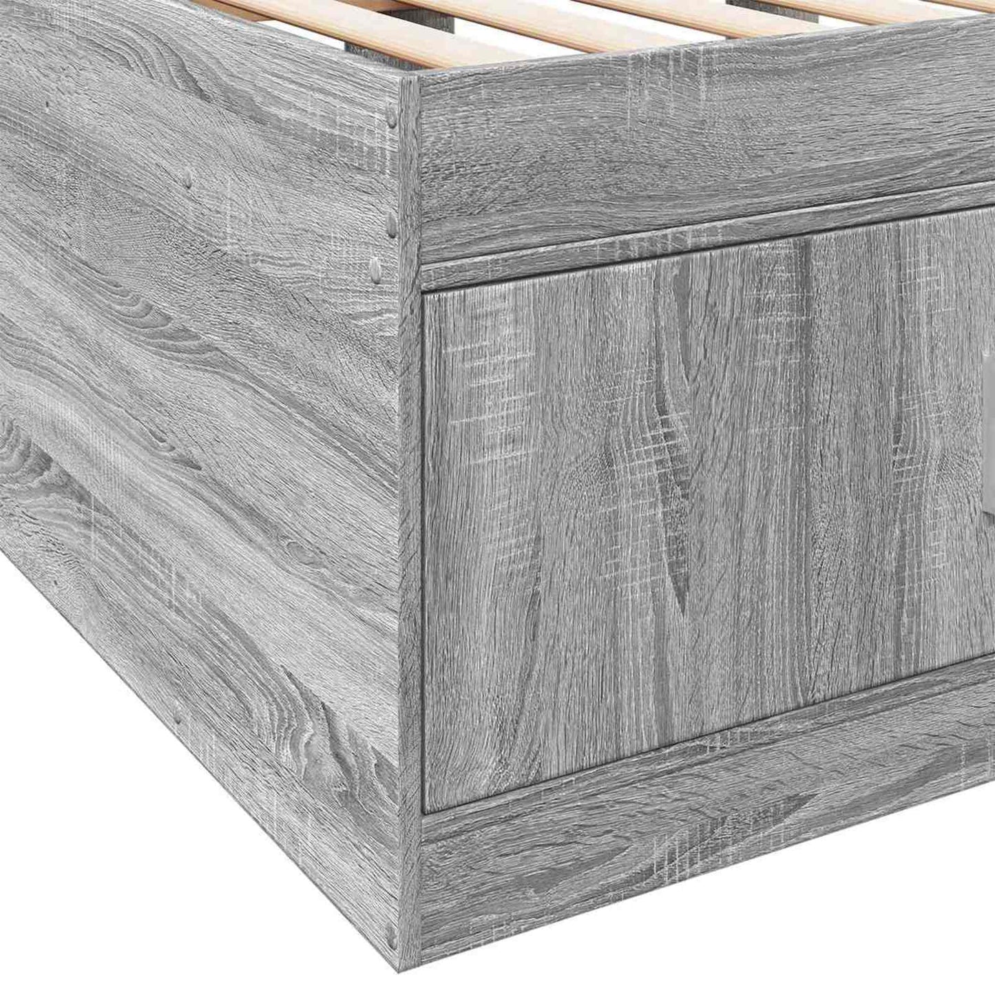 Bed Frame with Storage Grey Sonoma 80 x 200 cm Engineered Wood