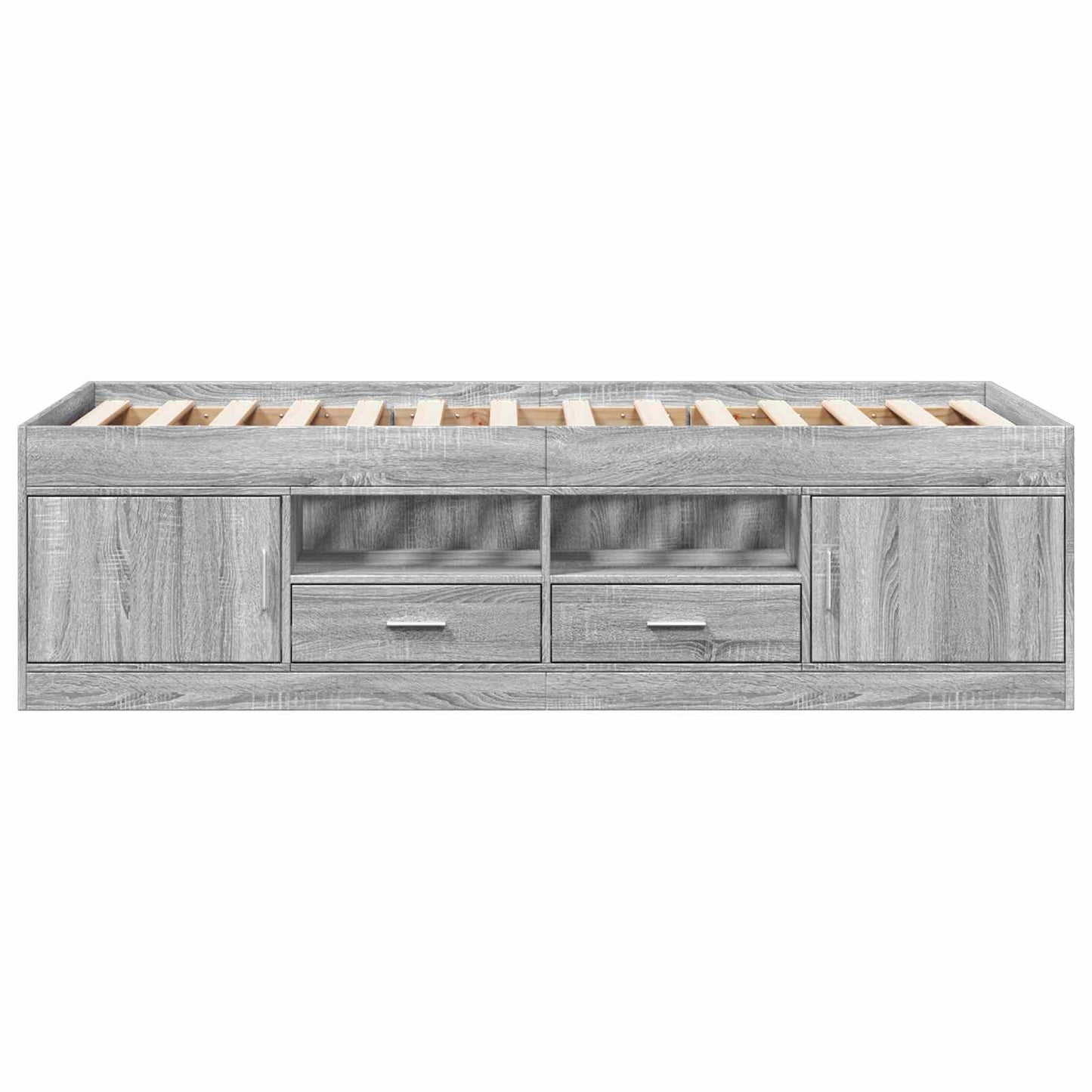 Bed Frame with Storage Grey Sonoma 80 x 200 cm Engineered Wood