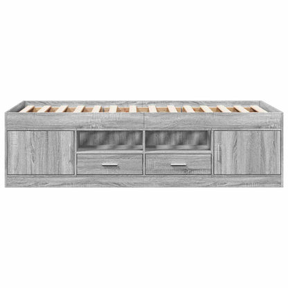 Bed Frame with Storage Grey Sonoma 80 x 200 cm Engineered Wood