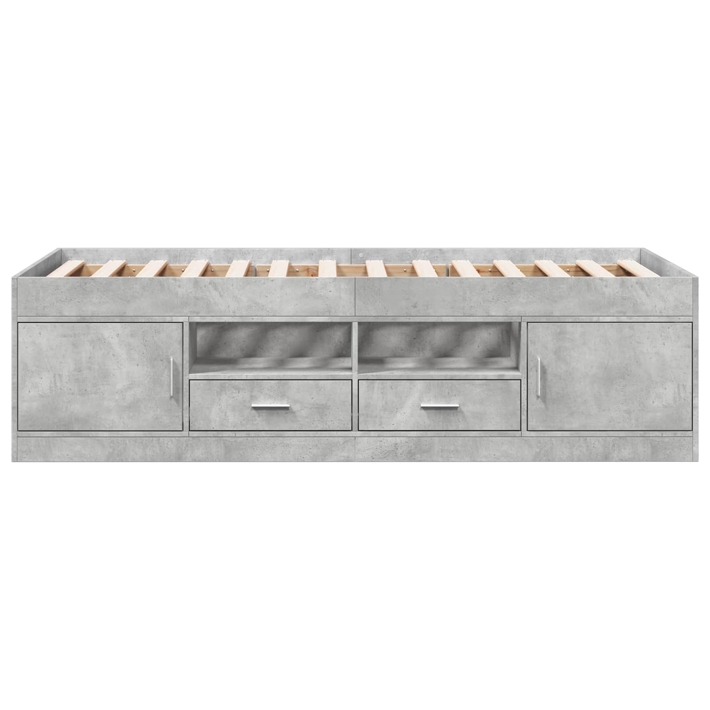 Bed Frame with Storage with Drawer Concrete Grey 80 x 200 cm