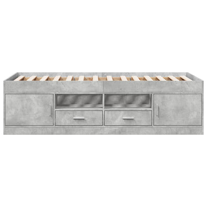 Bed Frame with Storage with Drawer Concrete Grey 80 x 200 cm