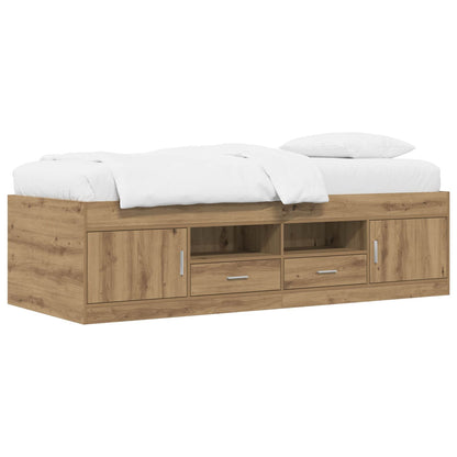 Bed Frame with Storage Artisian Oak 80 x 200 cm Engineered Wood