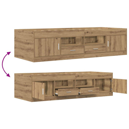 Bed Frame with Storage Artisian Oak 80 x 200 cm Engineered Wood