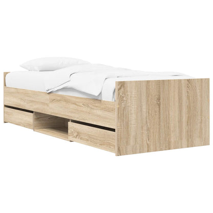 Bed Frame with Storage Sonoma Oak 80 x 200 cm Engineered Wood
