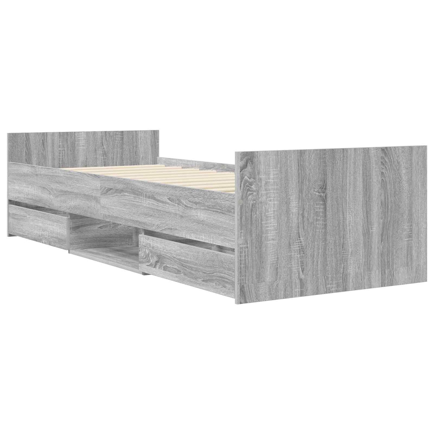 Bed Frame with Storage Grey Sonoma 80 x 200 cm Engineered Wood