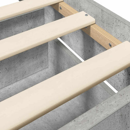Bed Frame with Storage Concrete Grey 80 x 200 cm