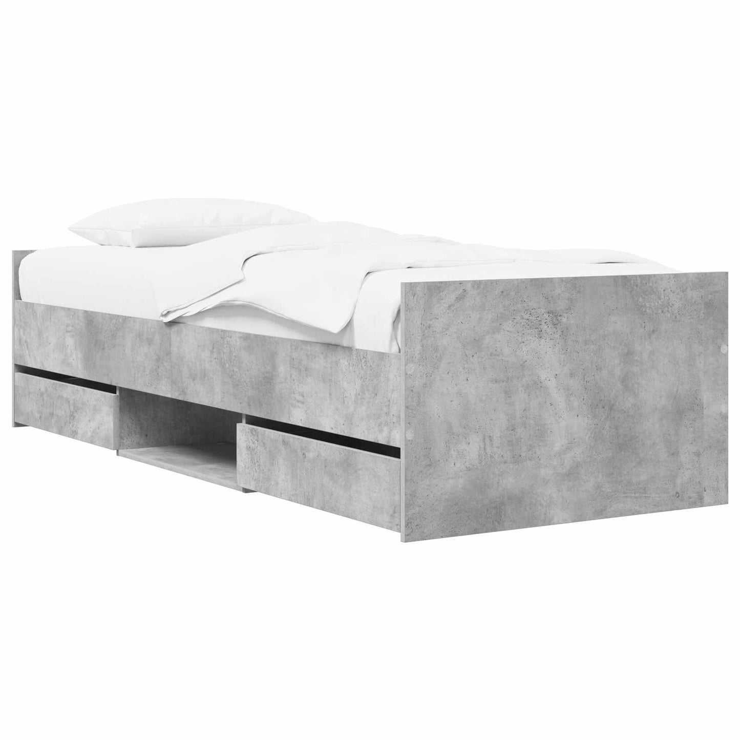 Bed Frame with Storage Concrete Grey 80 x 200 cm