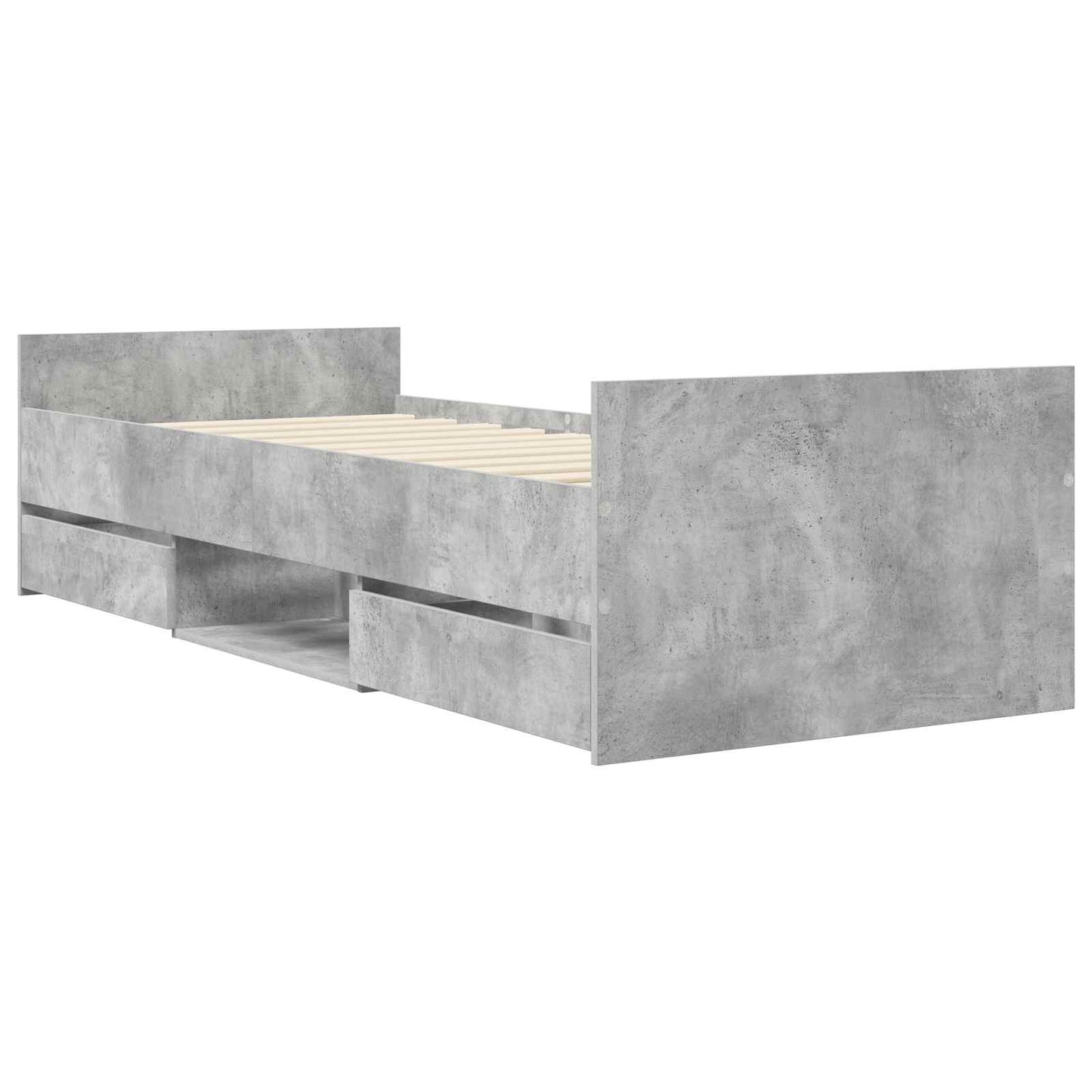 Bed Frame with Storage Concrete Grey 80 x 200 cm