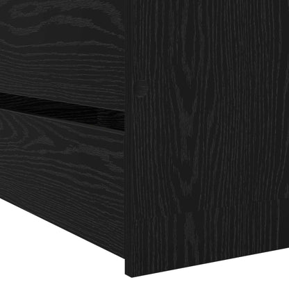 Bed Frame with Storage Black Oak 80 x 200 cm Engineered Wood