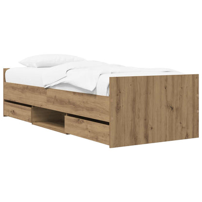 Bed Frame with Storage Artisian Oak 80 x 200 cm Engineered Wood