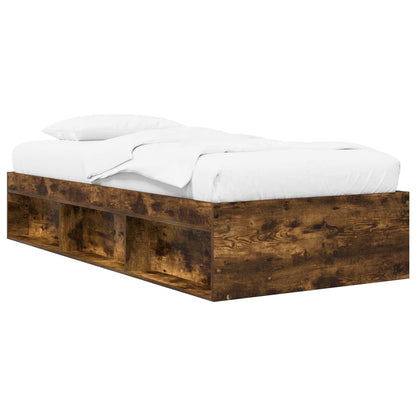 Bed Frame with Storage Smoked Oak 80 x 200 cm Engineered Wood