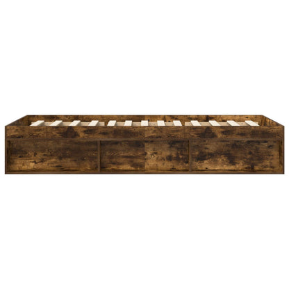 Bed Frame with Storage Smoked Oak 80 x 200 cm Engineered Wood