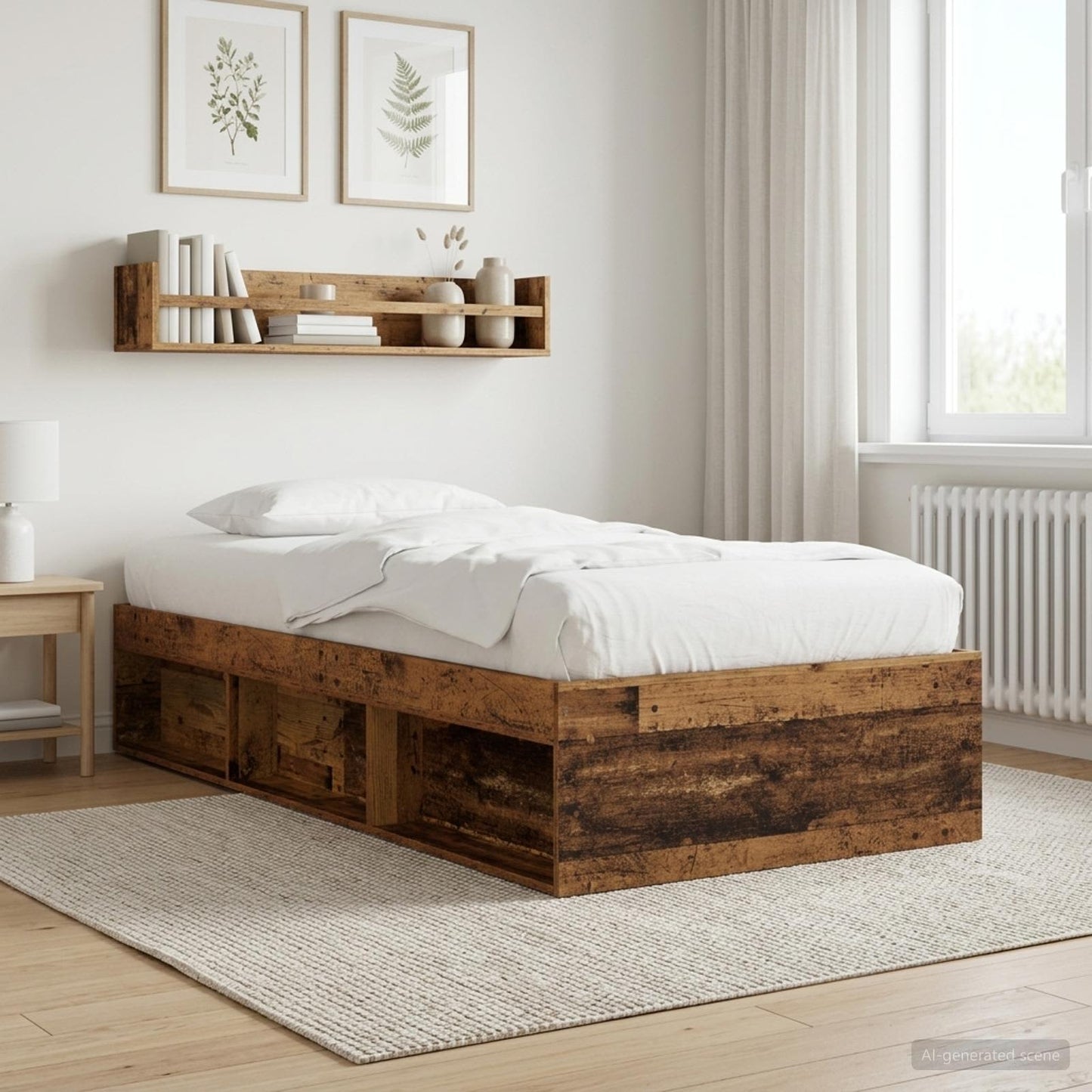 Bed Frame with Storage Old Wood 80 x 200 cm Engineered Wood