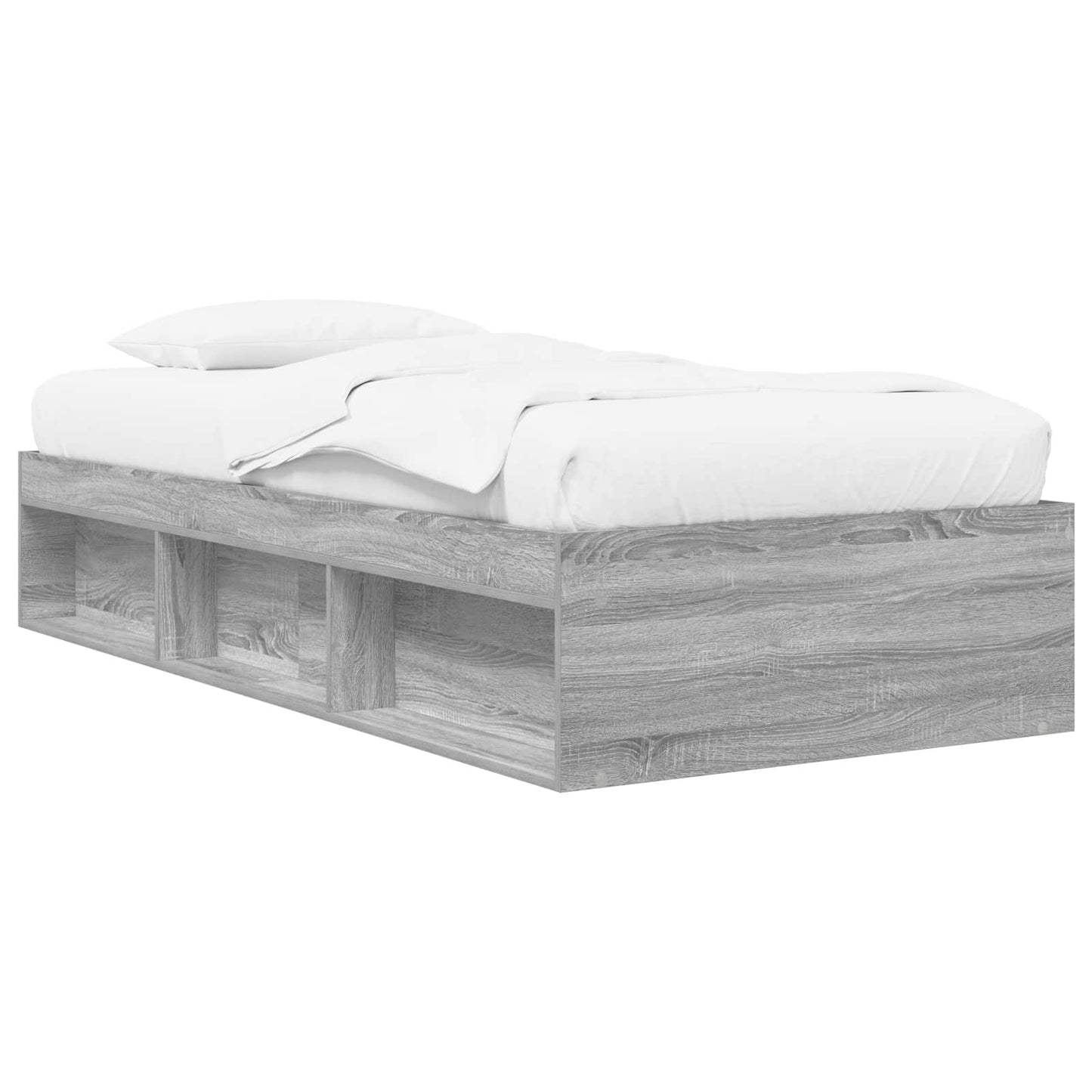 Bed Frame with Storage Grey Sonoma 80 x 200 cm Engineered Wood