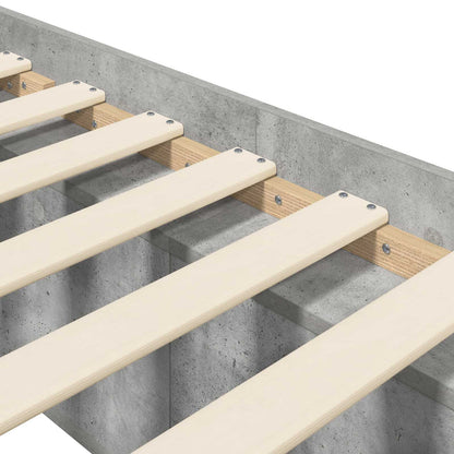 Bed Frame with Storage with Shelf Concrete Grey 80 x 200 cm