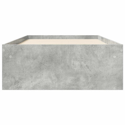 Bed Frame with Storage with Shelf Concrete Grey 80 x 200 cm