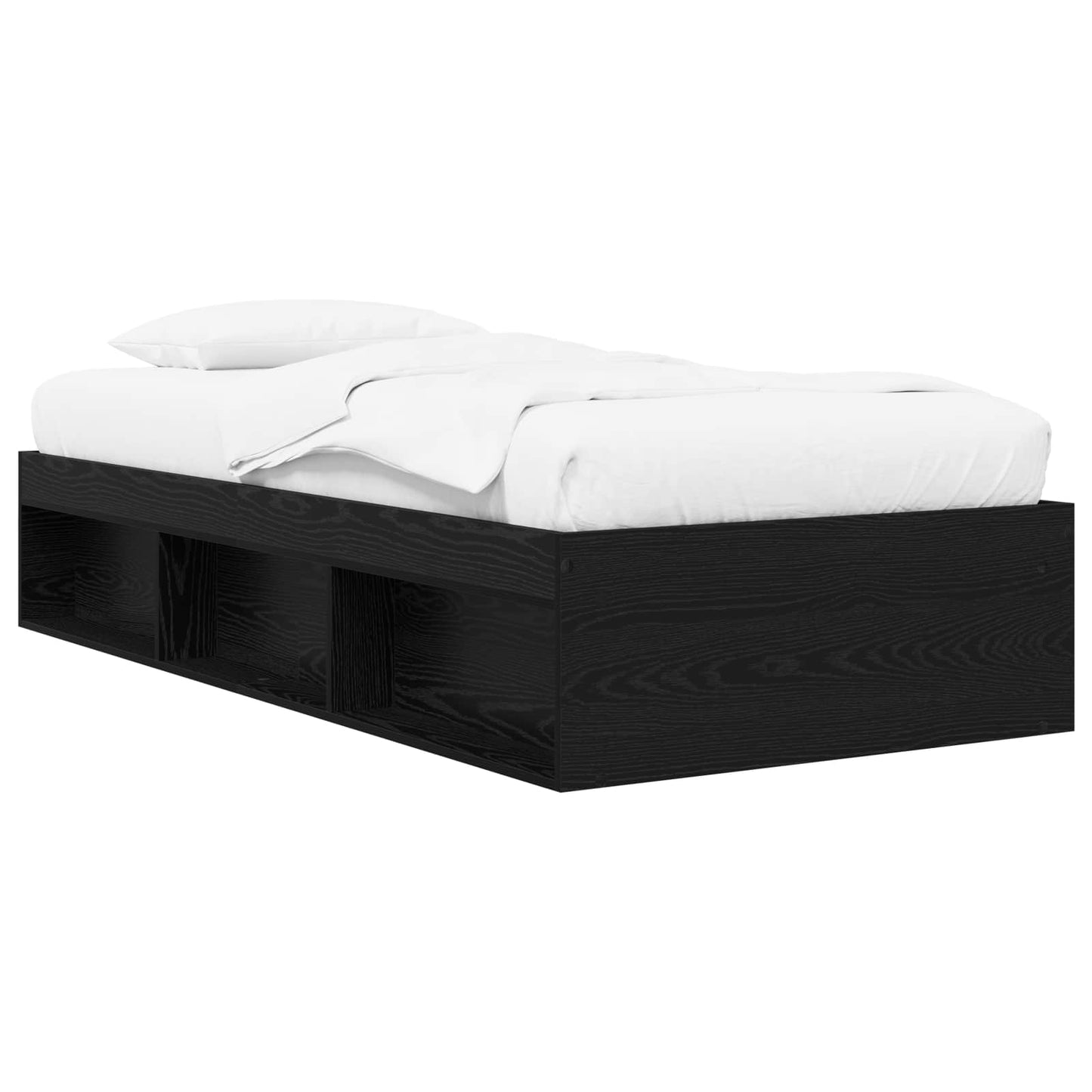 Bed Frame with Storage Black Oak 80 x 200 cm Engineered Wood