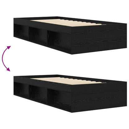 Bed Frame with Storage Black Oak 80 x 200 cm Engineered Wood