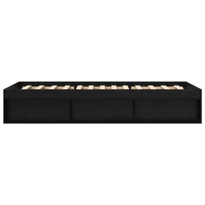 Bed Frame with Storage Black Oak 80 x 200 cm Engineered Wood