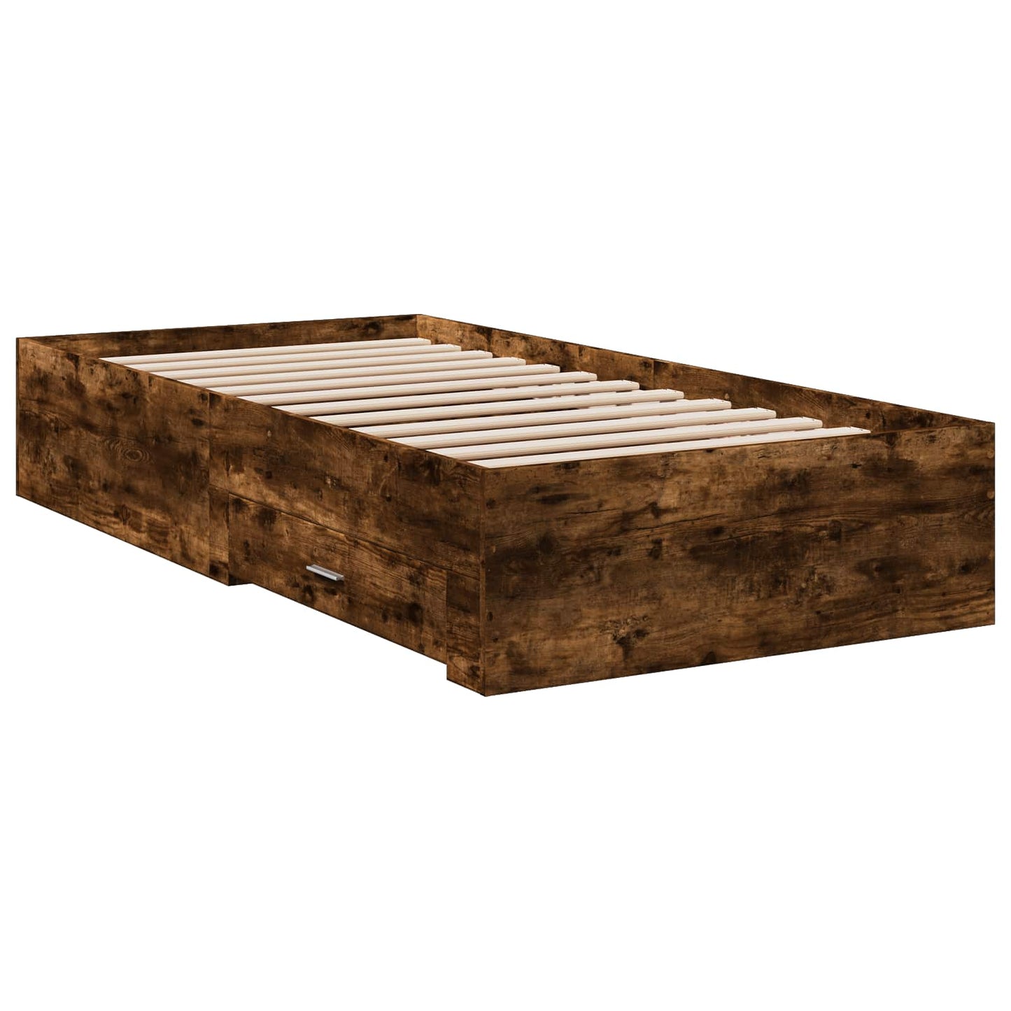 Bed Frame with Storage Smoked Oak 80 x 200 cm Engineered Wood