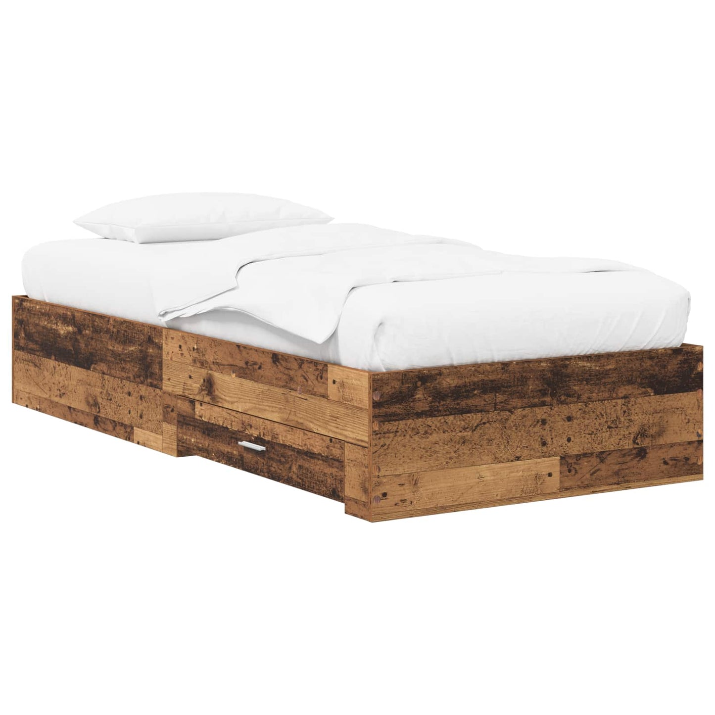 Bed Frame with Storage Old Wood 80 x 200 cm Engineered Wood