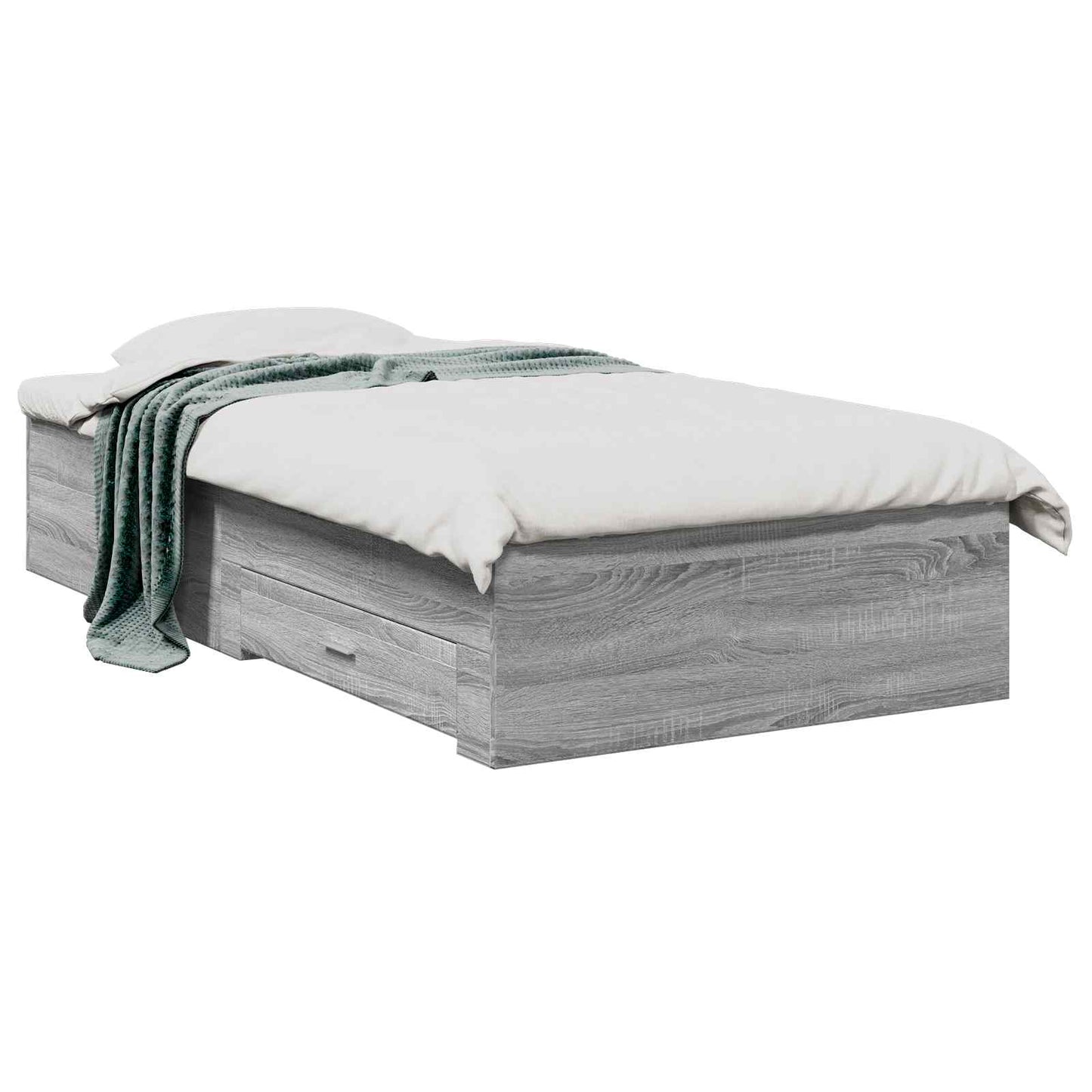 Bed Frame with Storage Grey Sonoma 80 x 200 cm Engineered Wood