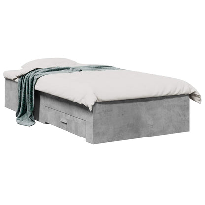 Bed Frame with Storage Concrete Grey 80 x 200 cm