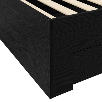 Bed Frame with Storage Black Oak 80 x 200 cm Engineered Wood