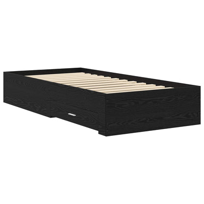 Bed Frame with Storage Black Oak 80 x 200 cm Engineered Wood