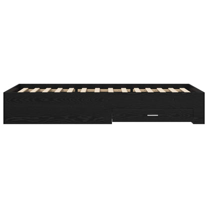 Bed Frame with Storage Black Oak 80 x 200 cm Engineered Wood