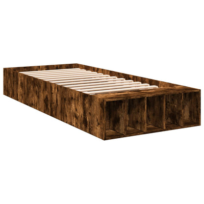 Bed Frame with Storage Smoked Oak 80 x 200 cm Engineered Wood