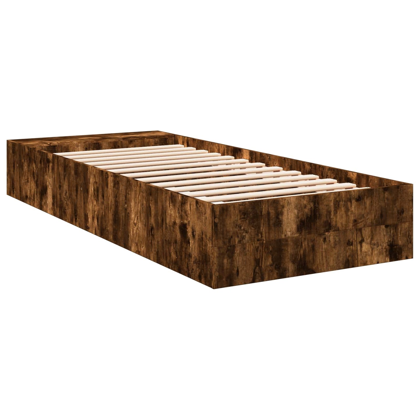 Bed Frame with Storage Smoked Oak 80 x 200 cm Engineered Wood