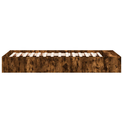 Bed Frame with Storage Smoked Oak 80 x 200 cm Engineered Wood
