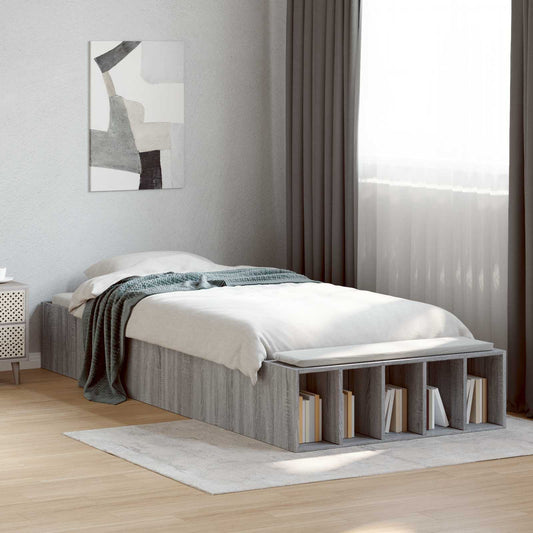 Bed Frame with Storage Grey Sonoma 80 x 200 cm Engineered Wood