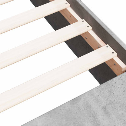 Bed Frame with Storage with Shelf Concrete Grey 80 x 200 cm