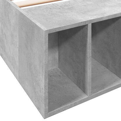 Bed Frame with Storage with Shelf Concrete Grey 80 x 200 cm
