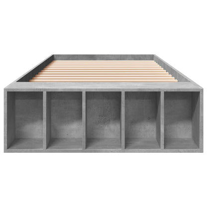 Bed Frame with Storage with Shelf Concrete Grey 80 x 200 cm