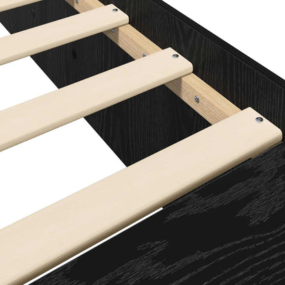 Bed Frame with Storage Black Oak 80 x 200 cm Engineered Wood