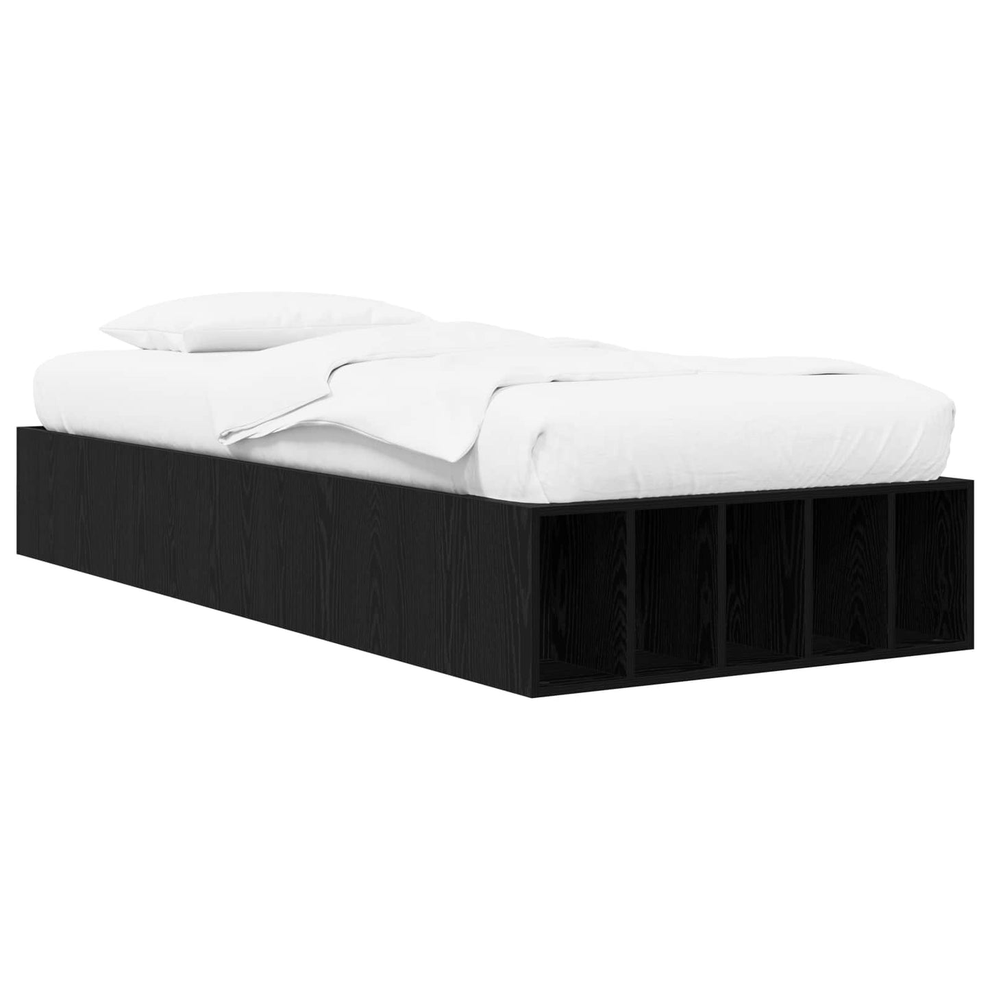 Bed Frame with Storage Black Oak 80 x 200 cm Engineered Wood