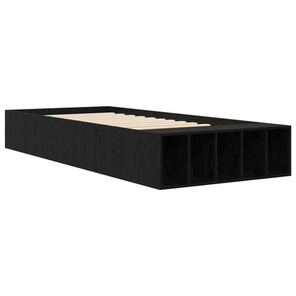 Bed Frame with Storage Black Oak 80 x 200 cm Engineered Wood