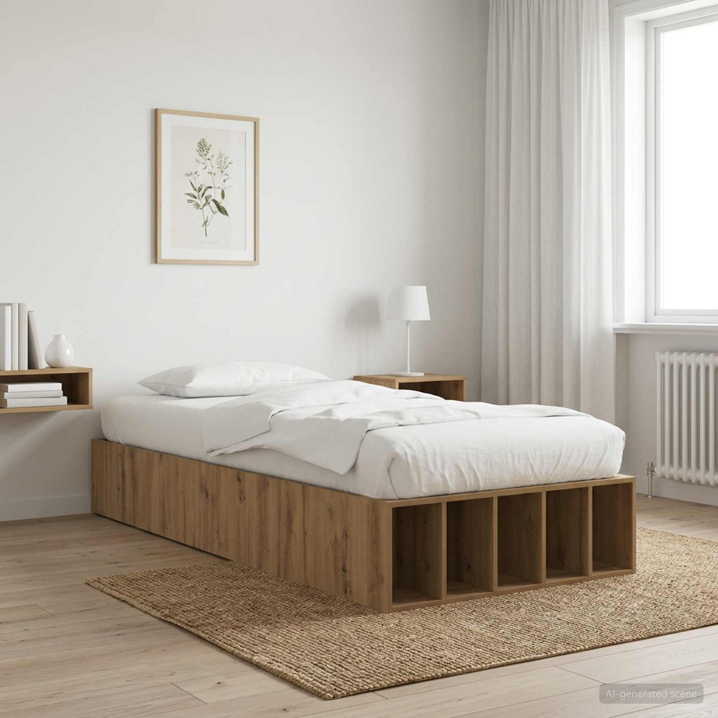 Bed Frame with Storage Artisian Oak 80 x 200 cm Engineered Wood
