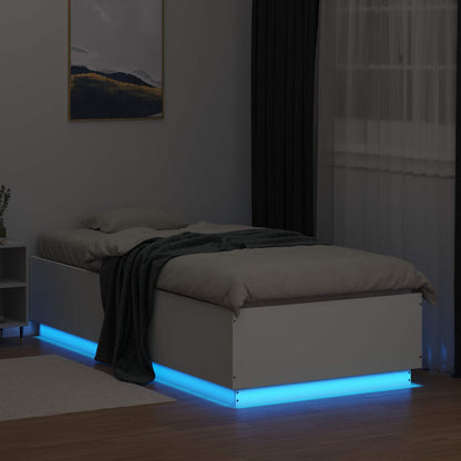 Bed Frame with LED White 80 x 200 cm Engineered Wood