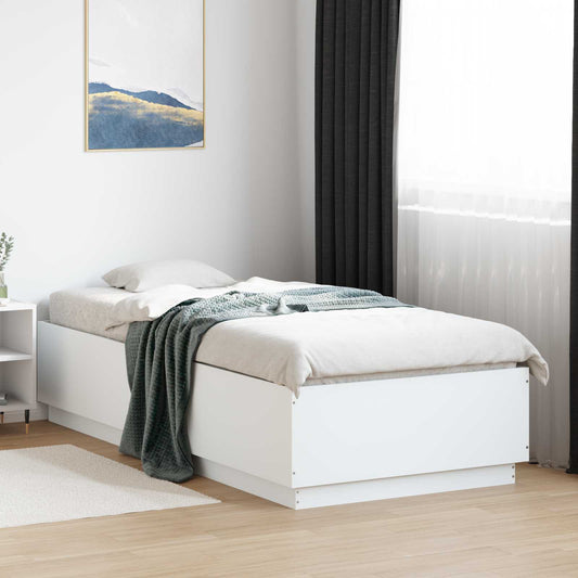 Bed Frame with LED White 80 x 200 cm Engineered Wood