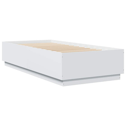 Bed Frame with LED White 80 x 200 cm Engineered Wood