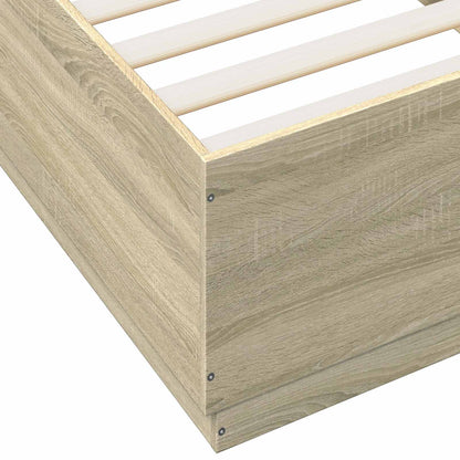 Bed Frame with LED Sonoma Oak 80 x 200 cm Engineered Wood