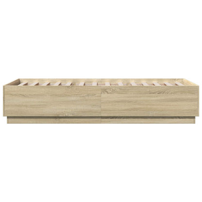 Bed Frame with LED Sonoma Oak 80 x 200 cm Engineered Wood